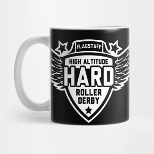 High Altitude Roller Derby White Logo Mug